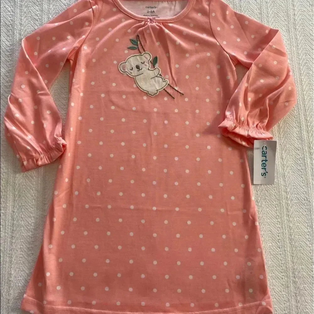 Carter's Little Girls 2-Pack Koala Sleep Gown Set Size 2-3